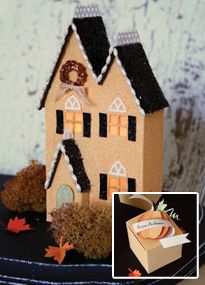 Cardboard houses and churches - Christmas putz villages