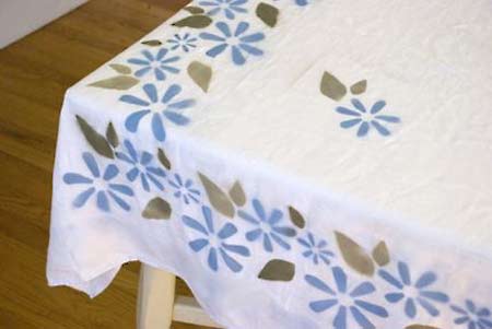 Concrete paving paint with Faux pattern stencil