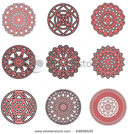 Vector symmetrical arabic islamic pattern background