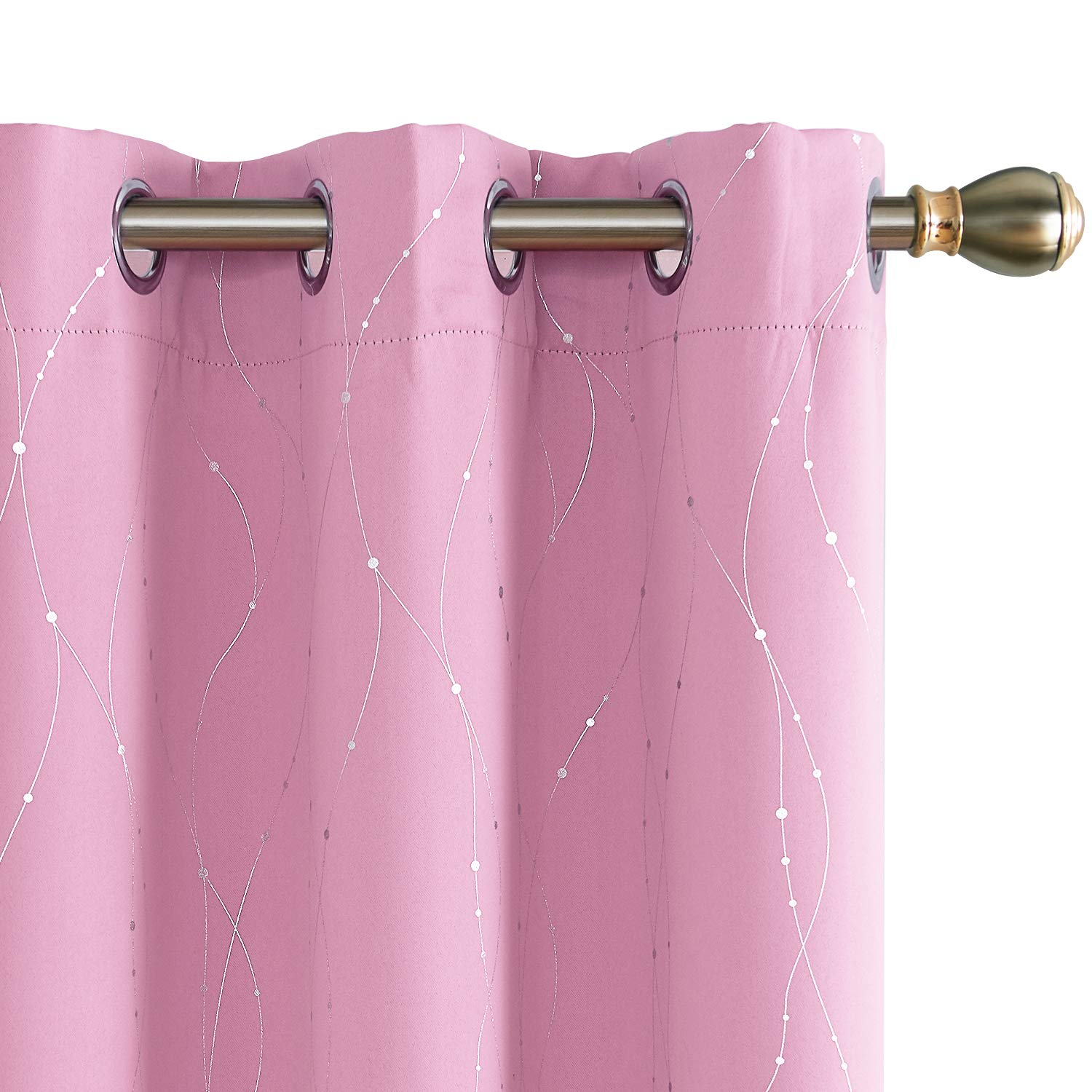 Pink patterned curtains