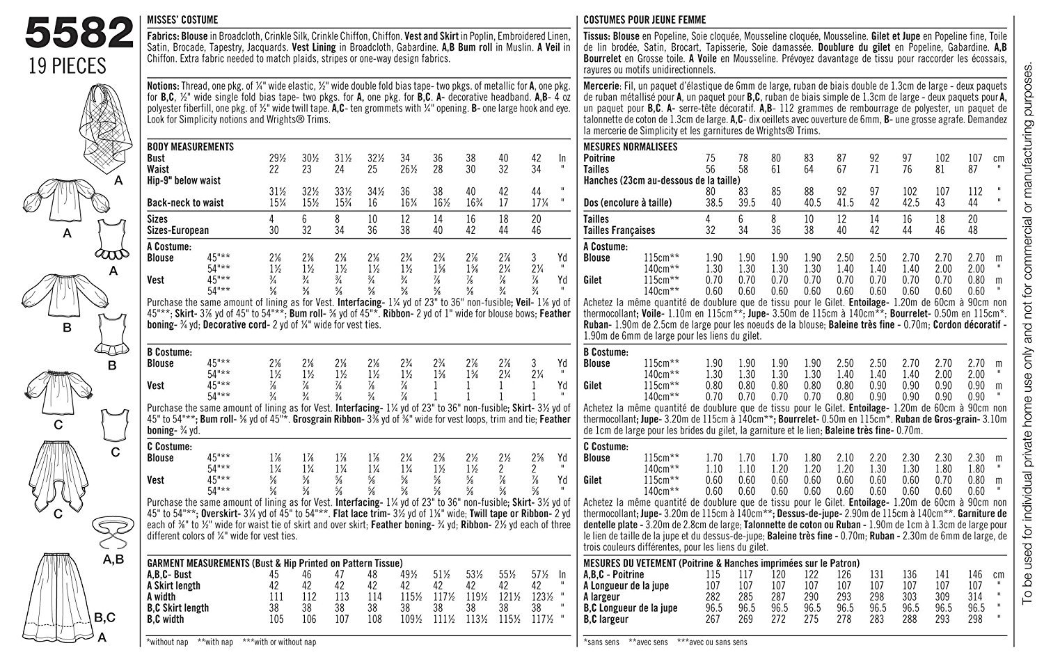 Renaissance costumes patterns