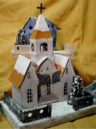 Vintage style putz house Holiday Crafting DIY - Kate's