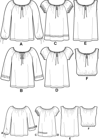Child Peasant Dress and Women's Dress Top Sew Pattern in